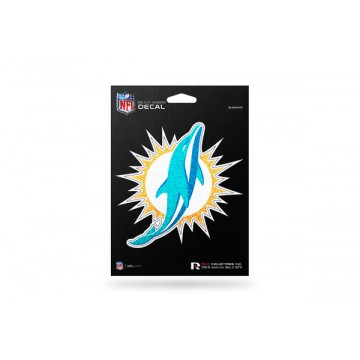 Miami Dolphins Glitter Die Cut Vinyl Decal 